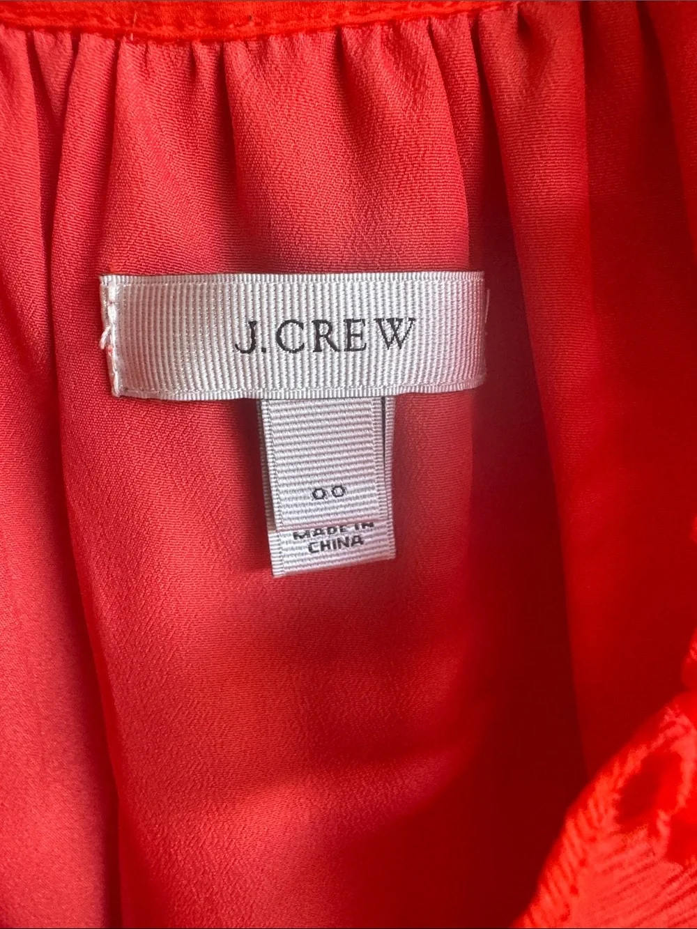 J. Crew Bright Red Ruffle-Neck Sleeveless Camisole